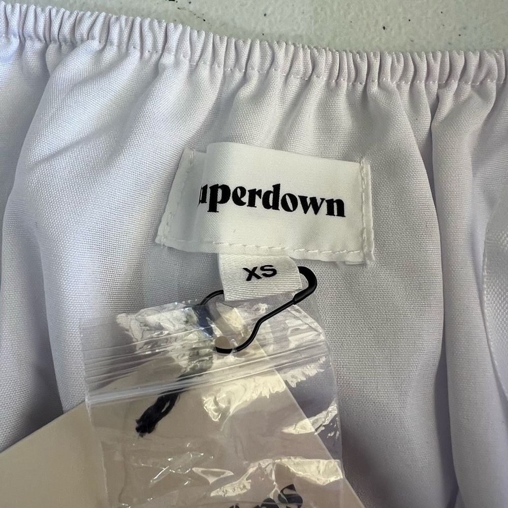 Superdown White Button Front Gabbie Ruched Crop T… - image 3